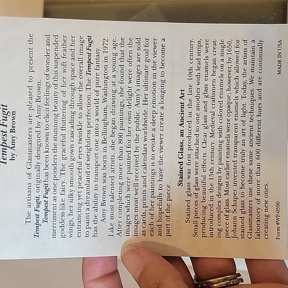 Glassmasters Amy Brown Art Stained Glass, Tempest Fugit - Picture 5 of 6